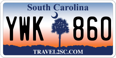 SC license plate YWK860
