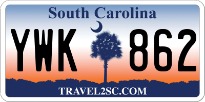 SC license plate YWK862