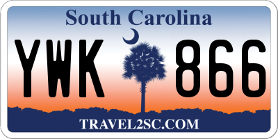 SC license plate YWK866