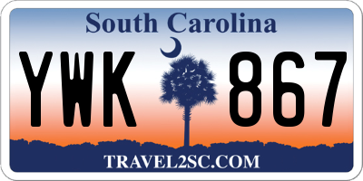 SC license plate YWK867