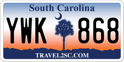 SC license plate YWK868