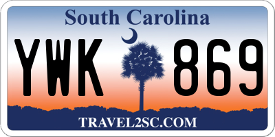 SC license plate YWK869