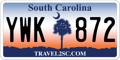 SC license plate YWK872