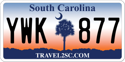 SC license plate YWK877
