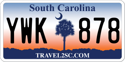 SC license plate YWK878