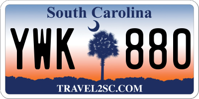 SC license plate YWK880
