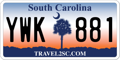 SC license plate YWK881