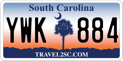 SC license plate YWK884