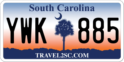 SC license plate YWK885
