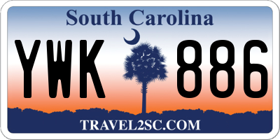 SC license plate YWK886
