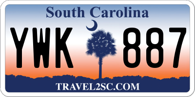SC license plate YWK887