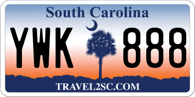 SC license plate YWK888