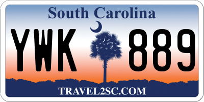 SC license plate YWK889