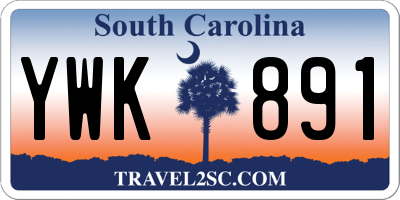 SC license plate YWK891