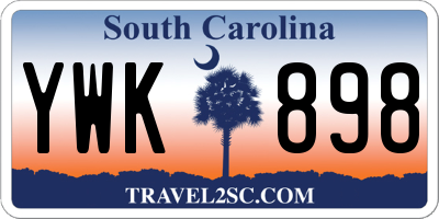 SC license plate YWK898