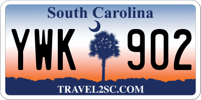 SC license plate YWK902