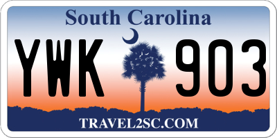 SC license plate YWK903