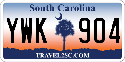 SC license plate YWK904