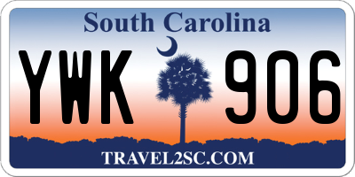 SC license plate YWK906