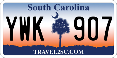 SC license plate YWK907