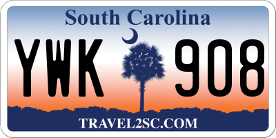 SC license plate YWK908