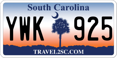 SC license plate YWK925