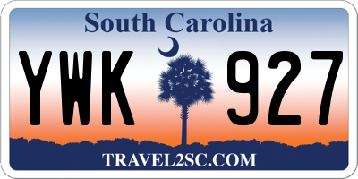 SC license plate YWK927