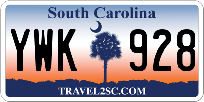 SC license plate YWK928