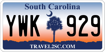SC license plate YWK929