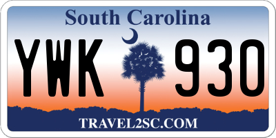 SC license plate YWK930