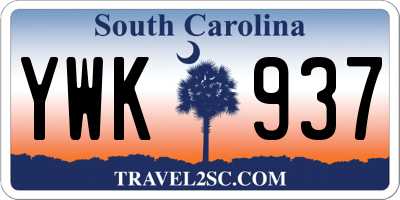 SC license plate YWK937