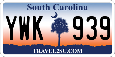 SC license plate YWK939
