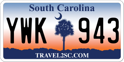 SC license plate YWK943