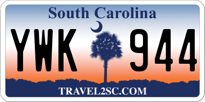 SC license plate YWK944