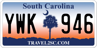 SC license plate YWK946