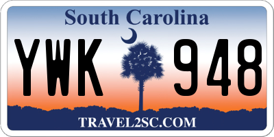 SC license plate YWK948