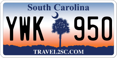 SC license plate YWK950
