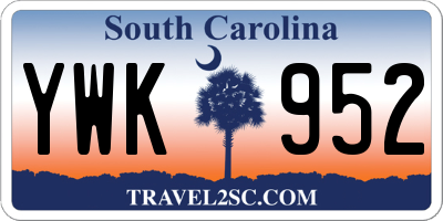SC license plate YWK952
