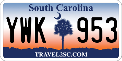 SC license plate YWK953