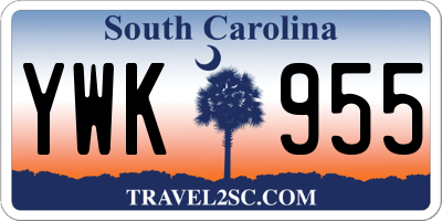 SC license plate YWK955