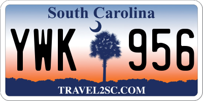 SC license plate YWK956
