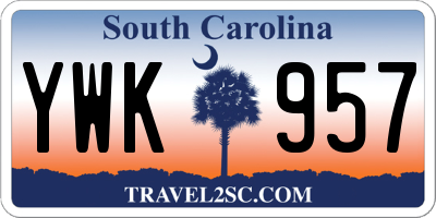 SC license plate YWK957