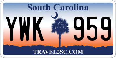 SC license plate YWK959