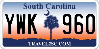 SC license plate YWK960