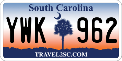 SC license plate YWK962