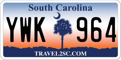 SC license plate YWK964