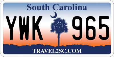 SC license plate YWK965