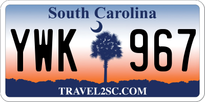 SC license plate YWK967