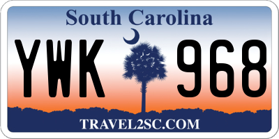 SC license plate YWK968
