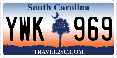 SC license plate YWK969